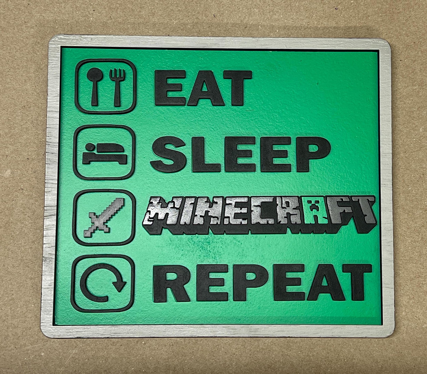 Eat, Sleep, Minecraft, Repeat Sign