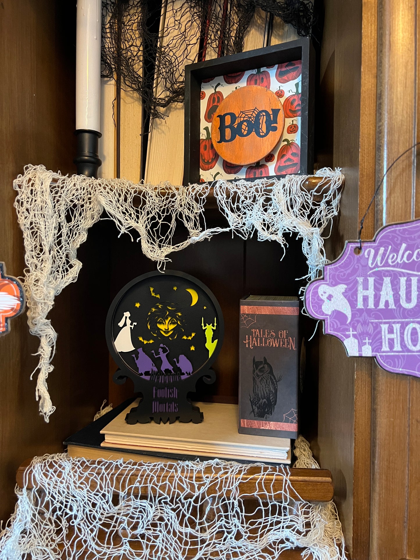 Haunted Mansion Shelf Sign