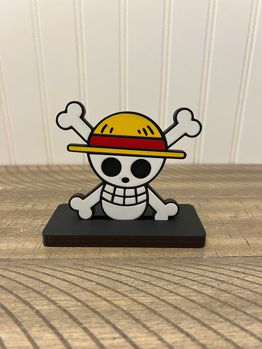 One Piece Straw Hat Jolly Roger Desk/Shelf Sign